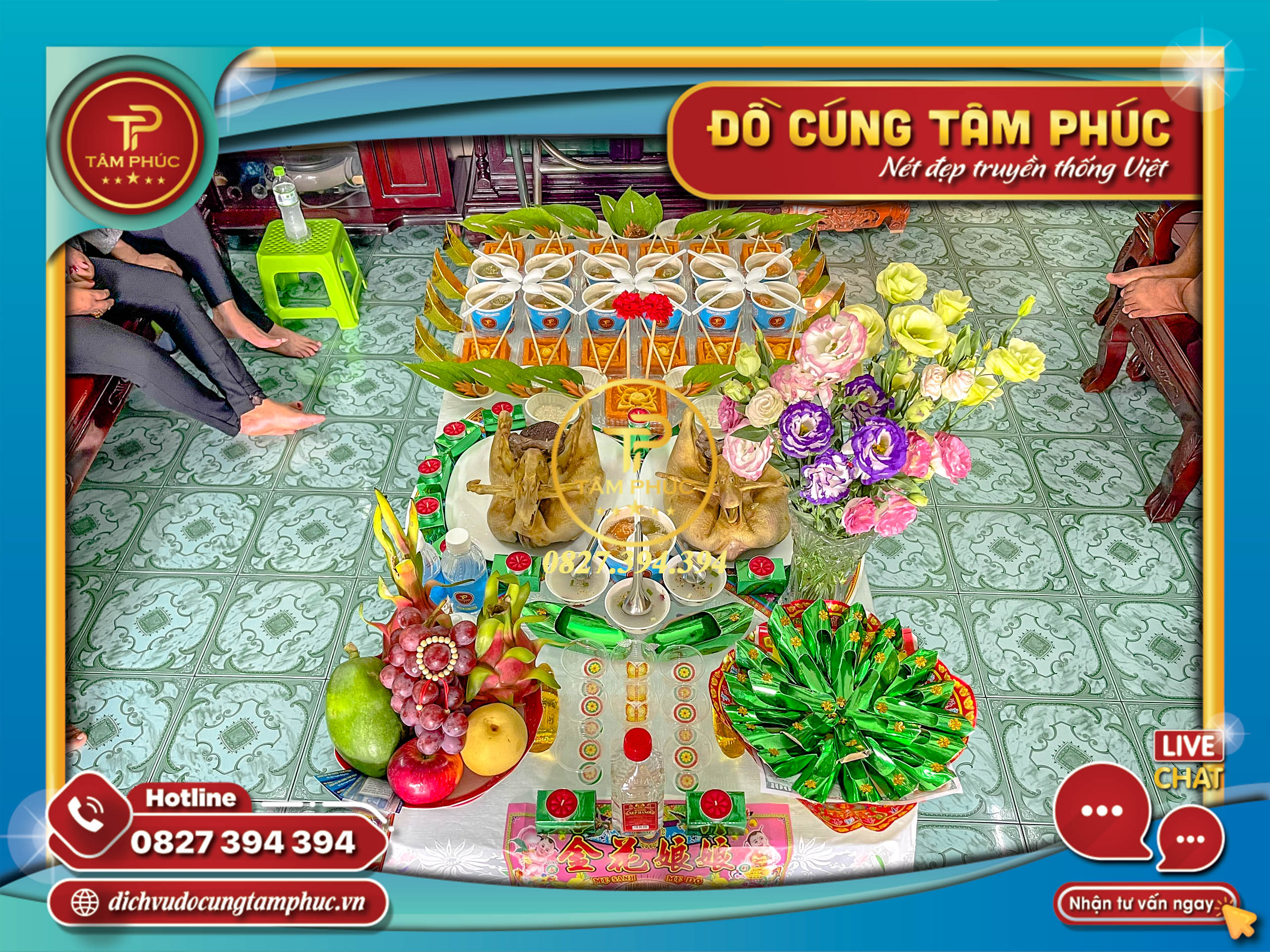 Mâm cúng Đầy tháng cho bé Trai , bé Gái.